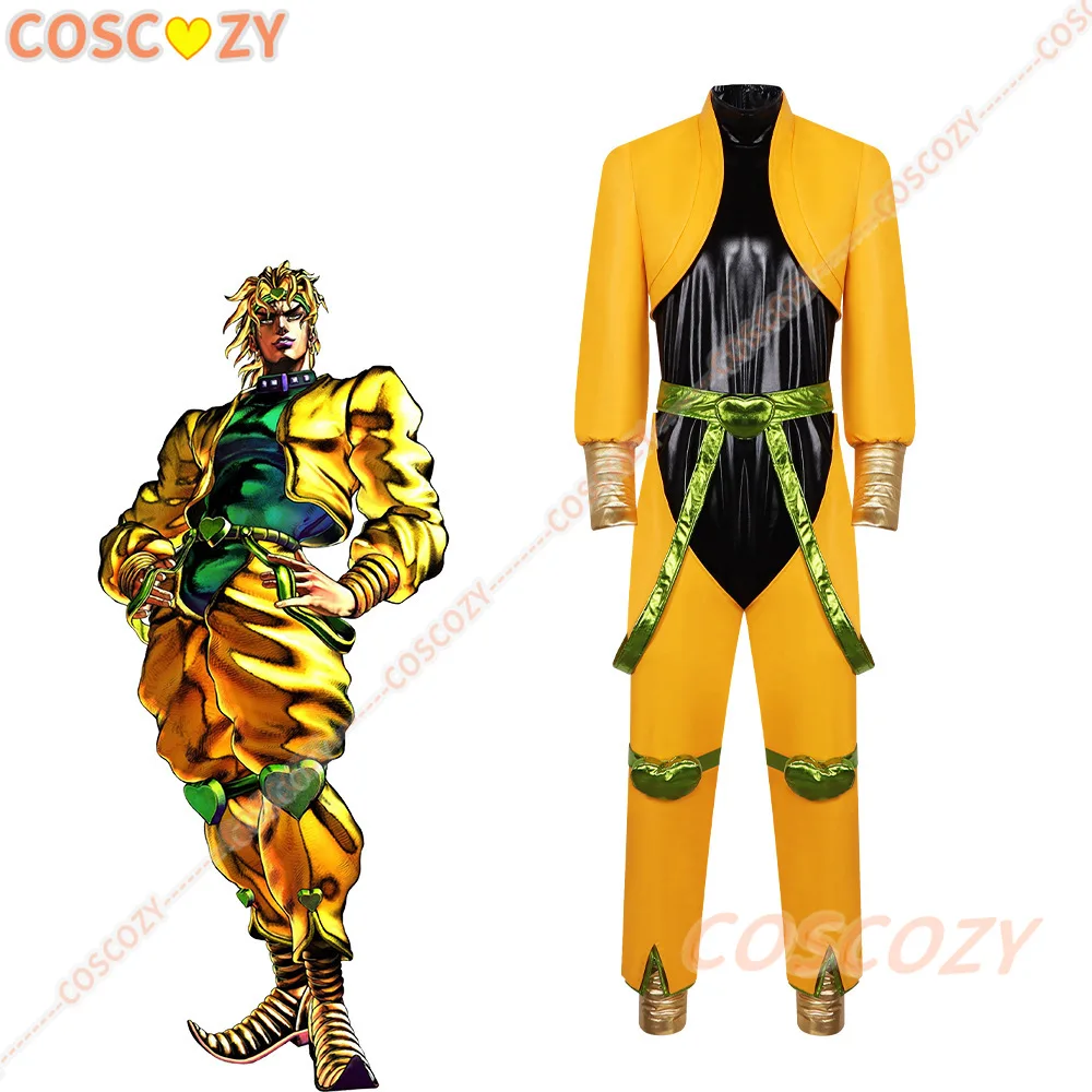 Anime Dio Brando Cosplay Costumes Yellow Uniform Wig Outfit Halloween Carnival Party Prop For Women Men Cosplay Accessories