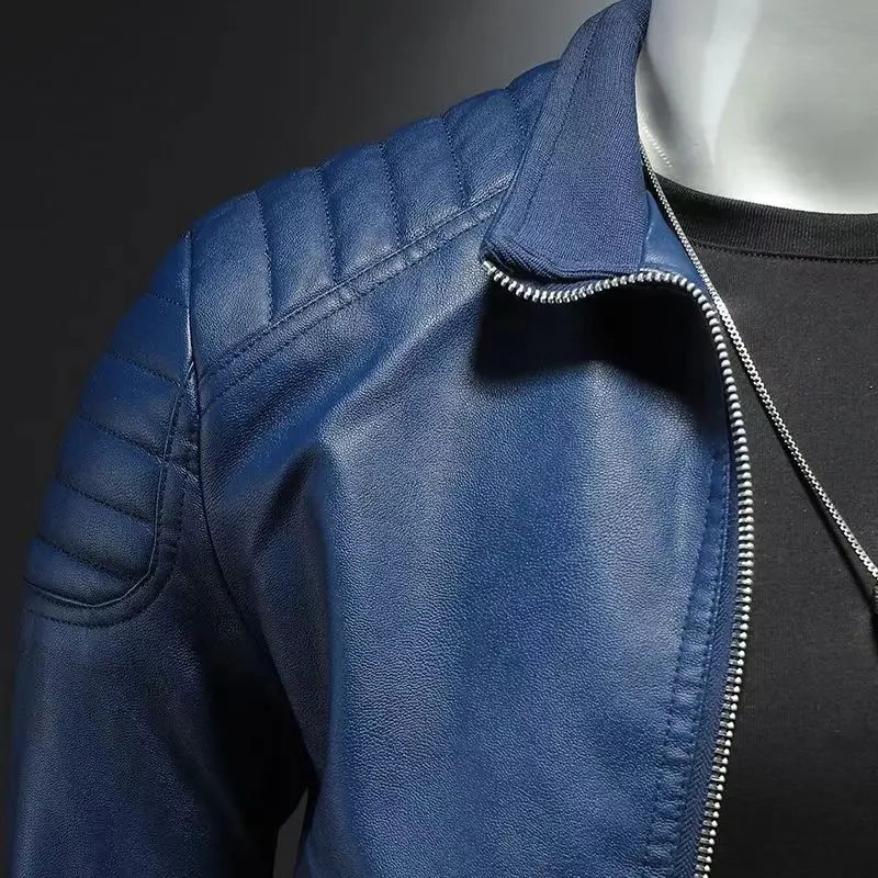 2024 autumn and winter BMW fashion business zipper single piece leather jacket, high-quality fashion trend brand leather jacket