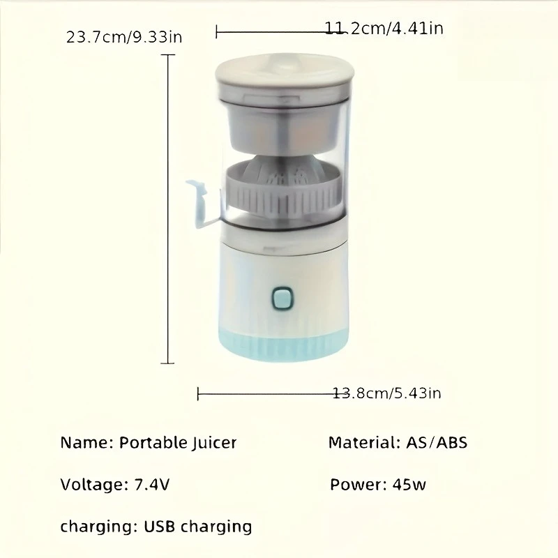 

Portable Juicer-Multi-functional automatic orange and lemon juicer,USB rechargeable battery,foodgrade PP material,button control