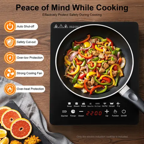2200W Portable Kitchen Countertop Induction Cooktop Burner Electric Hot Stove