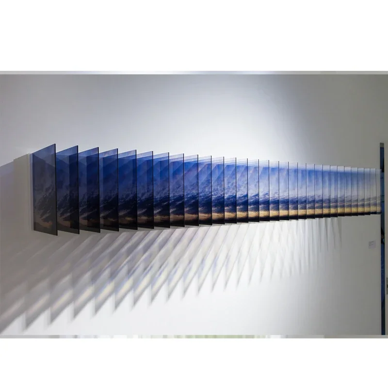 Modern decorative painting acrylic three-dimensional creative insert art installation hotel restaurant background wall senior