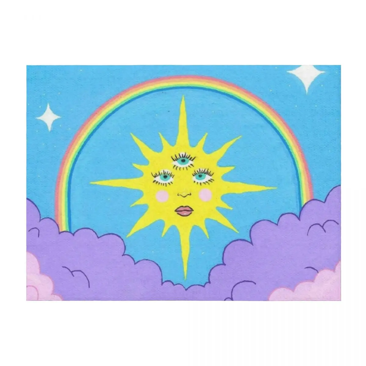 

Trippy Sun Print Throw Blanket blankets and throws Thermal Luxury Designer Retros Blankets