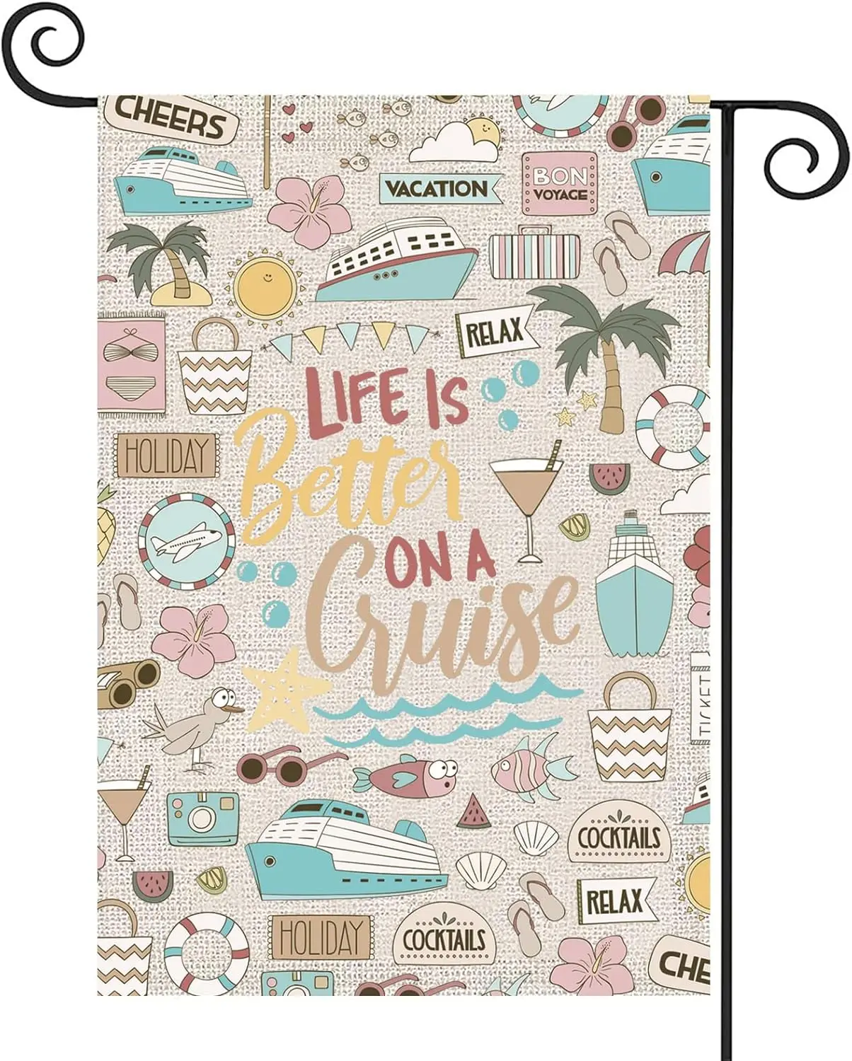ZJXHPO Cruising Lover Gift Garden Flag Life Is Better On A Cruise House Decoration Summer Beach Vacation Outdoor Yard Sign ( AAS