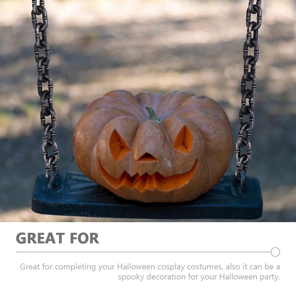 

2Pcs Fake Chain Halloween Decoration Plastic Prop Cosplay Accessory Realistic Party Atmosphere Plastic Chain
