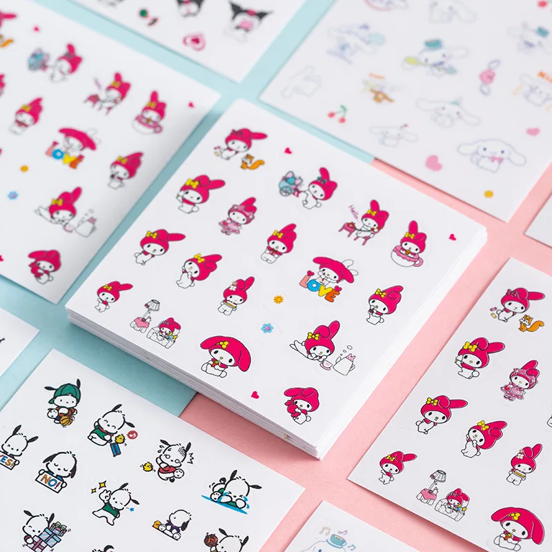 

10pcs Kawaii Hello Kitty Stickers Cute Cartoon Waterproof Stickers Desktop Decoration Travel Women Supplies Student Wholesale