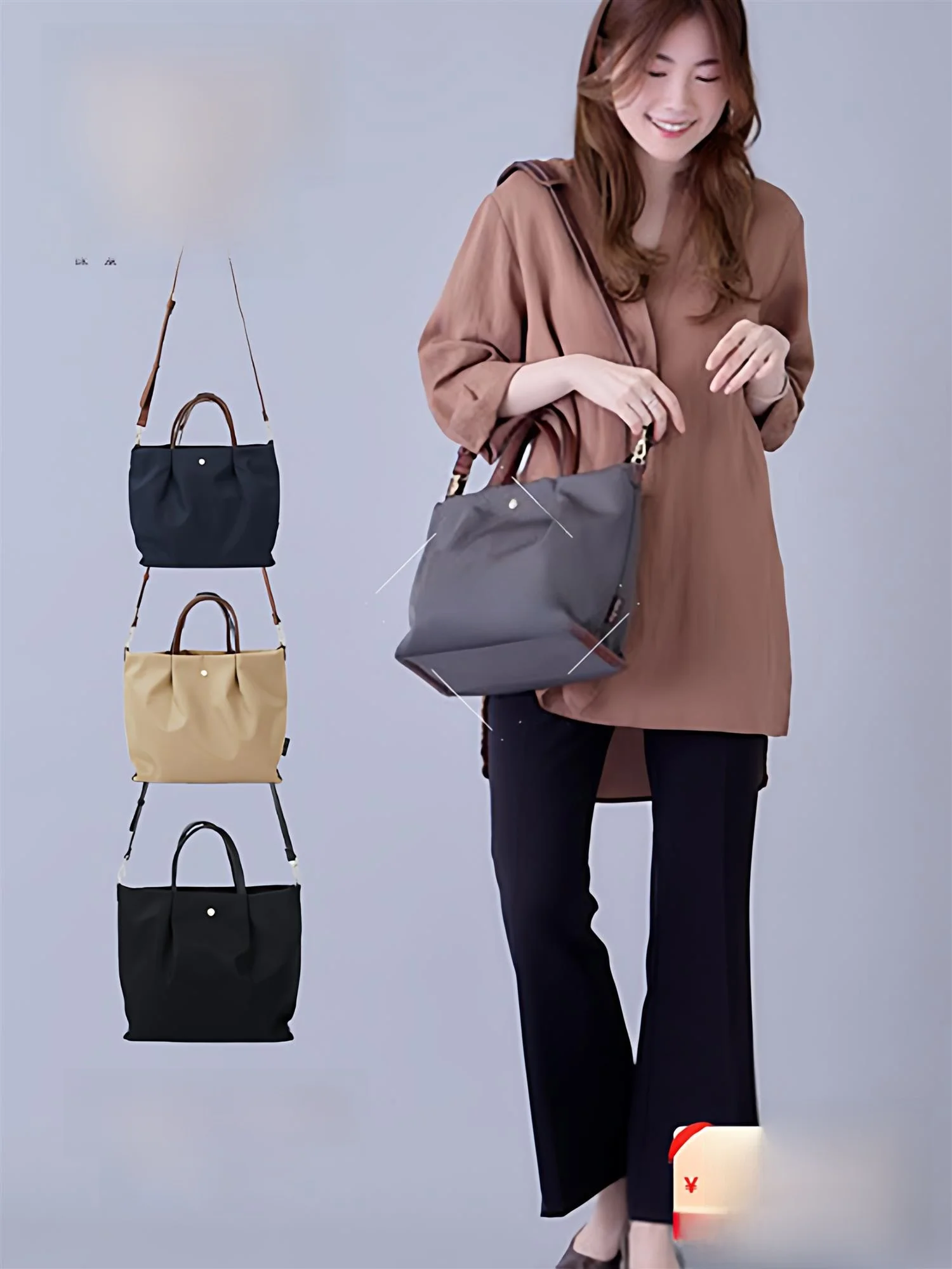 

Lightweight Waterproof Anello Tote Bag Crossbody Materni Bag Dumpling ape Soft Canvas Korean Sle Women's Handbag