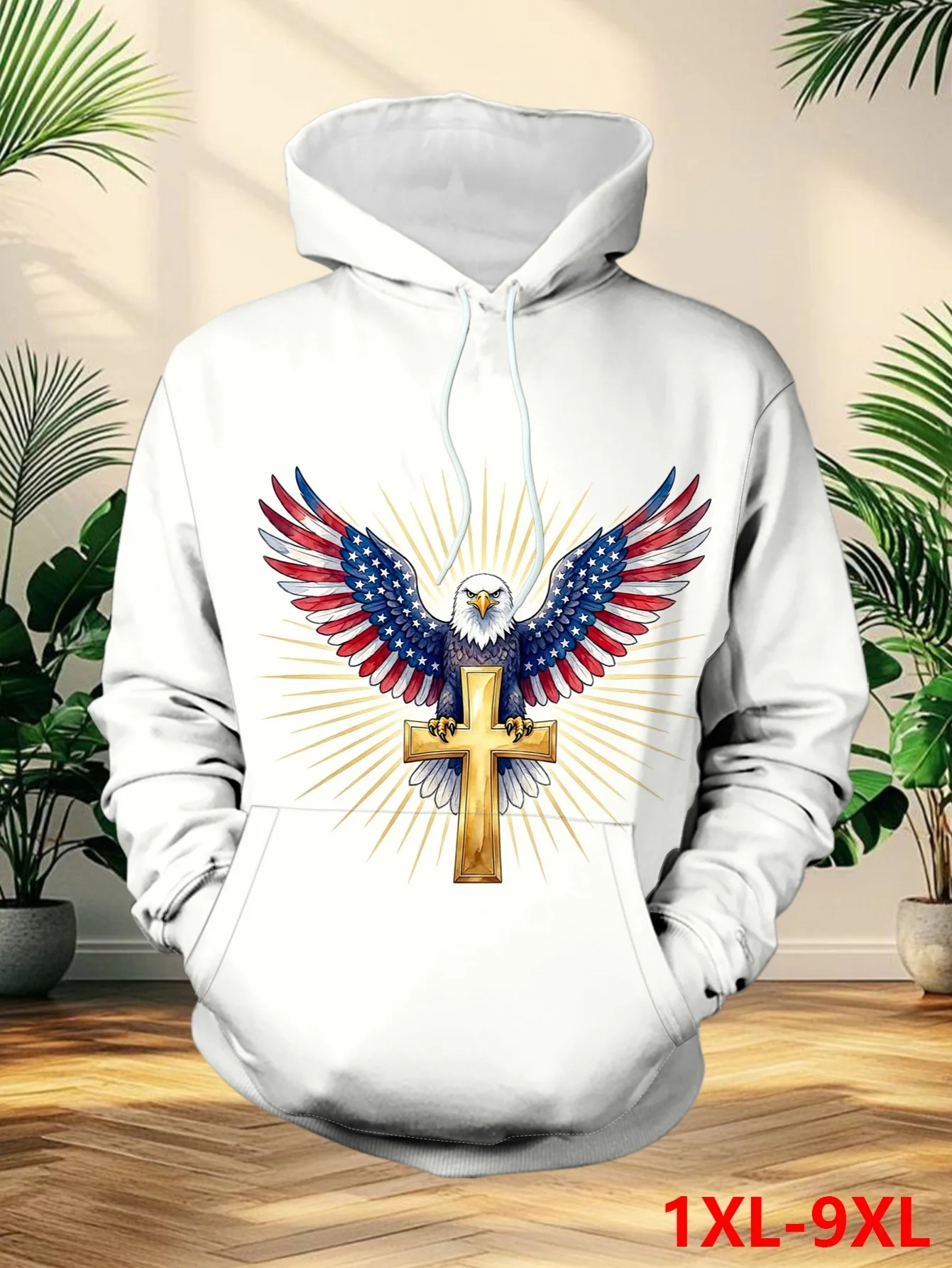 New model: men’s hooded long-sleeve loose-fitting casual printed basic sweatshirt. Perfect for young people in spring, summer, a