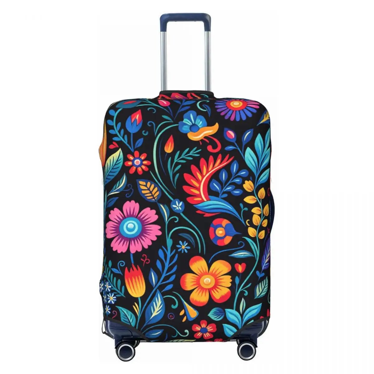 Fashion Mexican Folk Art Floral Pattern Luggage Cover Protector Dust Proof Travel Suitcase Covers