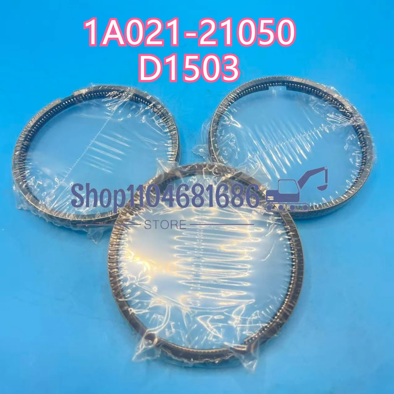 Anillo de Pistón para Motor Kubota D1503, Nuevo, 1A021-21050, para Excavadora Kubota U30-3
