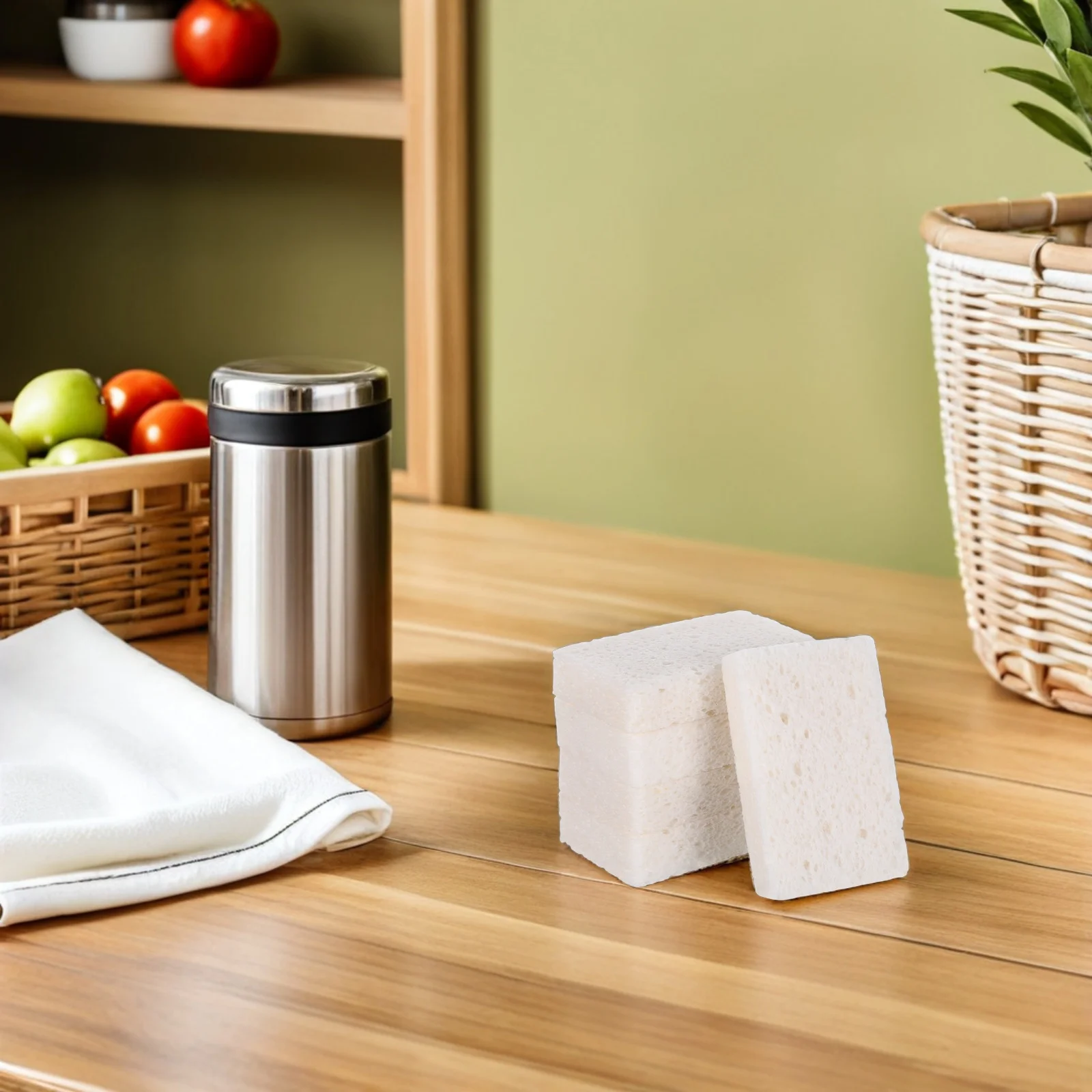 

20Pcs Wood Pulp Cellulose Sponge Kitchen Scrub Pads Non Scratch Dish Scrubber Cleaning Pads for Dishes Bathroom Kitchen Supplies