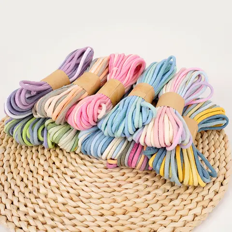 Cuerda de algodón de arcoíris degradado de 3mm de espesor, cordón trenzado colorido de 10M para joyería DIY, pulseras de macramé, collares y manualidades, 1 ud.