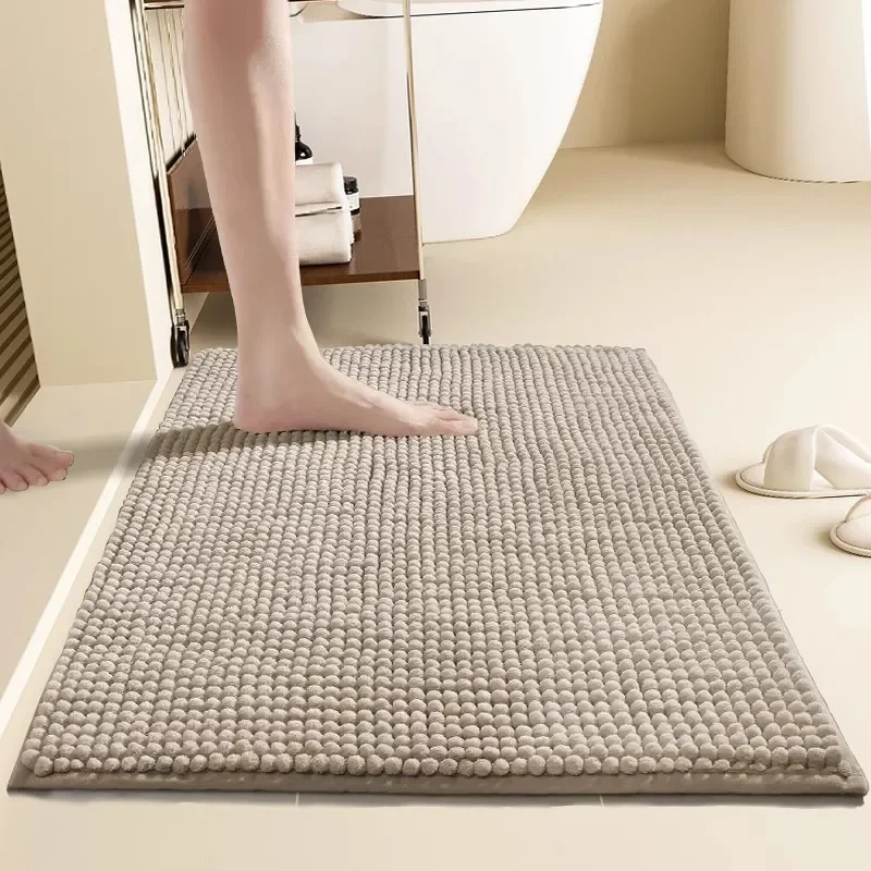 Short-haired Chenille Floor Mat Soft Absorbent Non-slip Carpet for Bathroom Bedroom Home Entrance Floor Decor Mat
