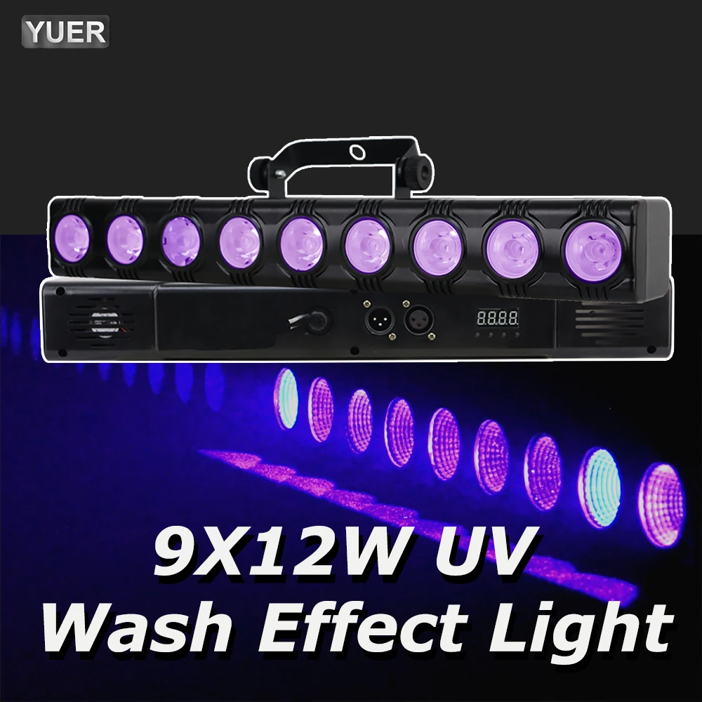 9x12W LED UV Yıkama Etkisi Bar Işık Uzaktan Kumanda Sahne Aydınlatma Strobe At Yarışı Parti Dj Disko Bar DMX Ekipmanları Lamba