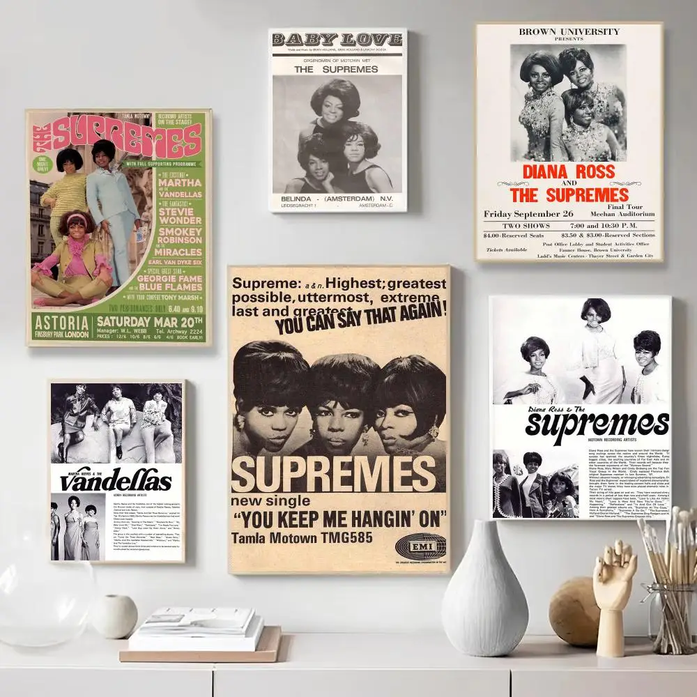 Pop-Soul T-The Supremes Poster Wall Art Print Poster for Bedroom Living Room Home Decor Gift Artwork
