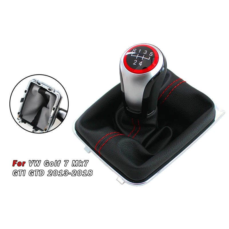

5/6 Speed Manual Gear Shift Knob & Dust Boot for VW Golf 7 MK7 GTI GTD 2013-2018 - Transmission Lever Car Interior Accessories