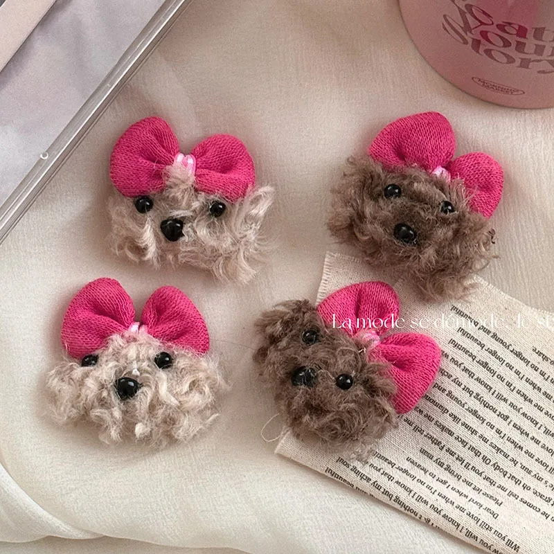 Cute Lamb Fur Hair Clip Small Mini Puppy Dog Animal Autumn Winter Plush Sweet Barrettes Women Hair Accessories Hairpins Side Pin