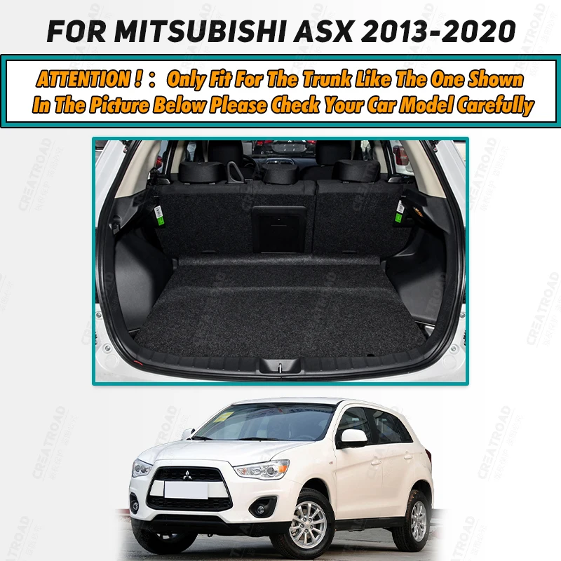 Auto Full Coverage Trunk Mat For Mitsubishi ASX 2013-2020 19 18 17 16 15 14 Car Boot Cover Pad Interior Protector Accessories