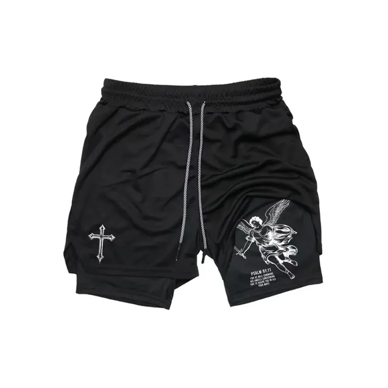 

2-in-1 Breathable Men Basketball Shorts GYM Basketball Performance Running Quick-Drying Gym Shorts Fashion Shorts Summer Shorts