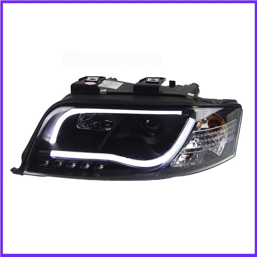 

Car Front Lamps Assembly for Audi A6 A6L C4 1997-2004 LED Auto Headlights Upgrade Angel Eyes Style Bifocal Lens Accessories