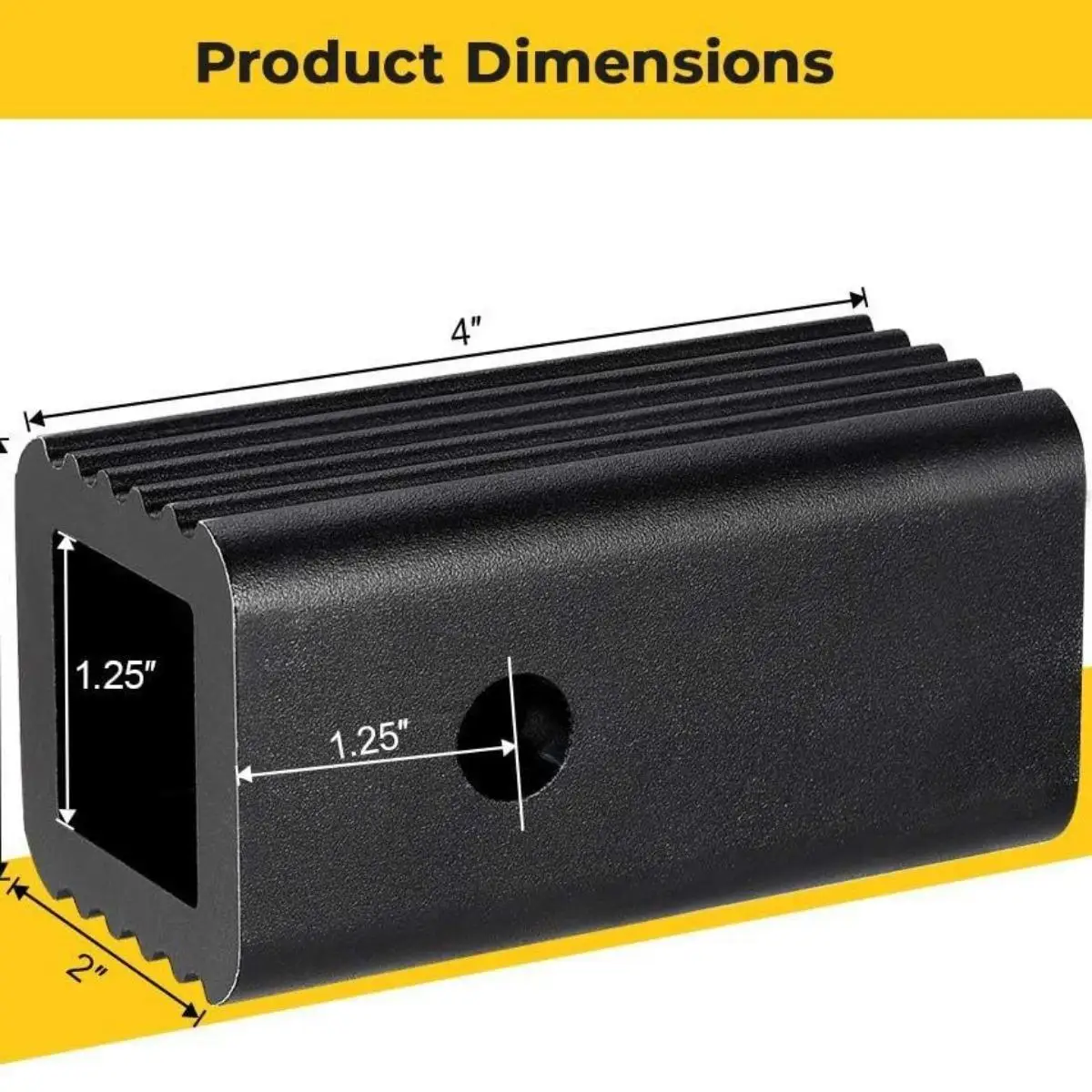 Easy Installation Trailer Hitch Adapter Sleeve for 2 Inch Receiver to 1.25 Inch Trailer Equipment