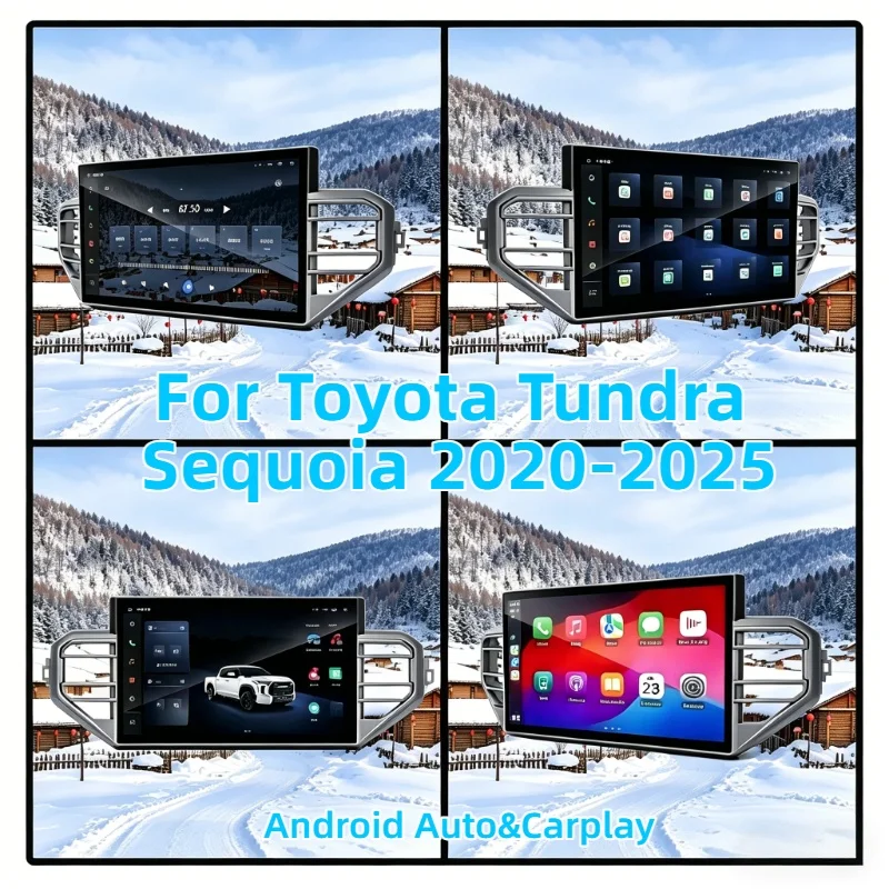 

CarPlay Auto Android 14 Car Radio For Toyota Tundra Sequoia 2020 2021-2025 GPS Multimedia Stereo Player 13.3" Screen Head Unit