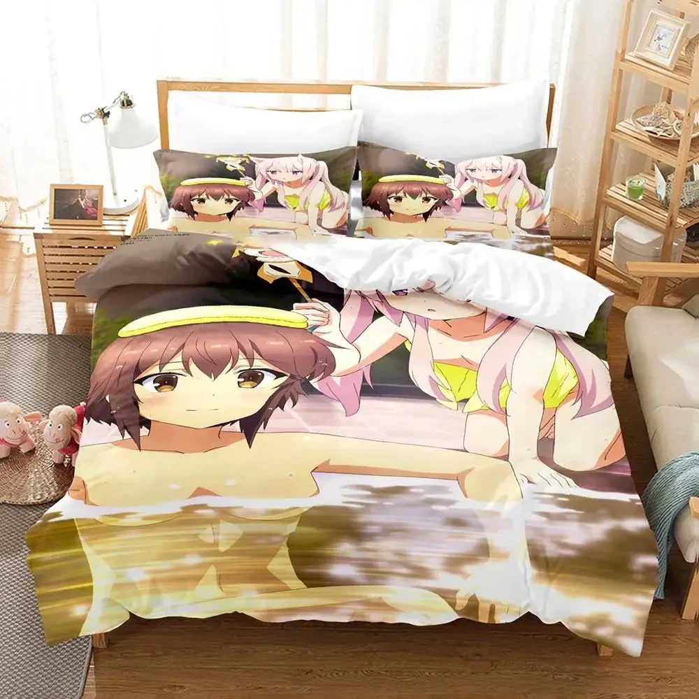 Anime Katana Maidens Toji No Miko Bedding Set Duvet Cover Bed Set Quilt Cover Pillowcase Comforter King Queen Size Boys Adult
