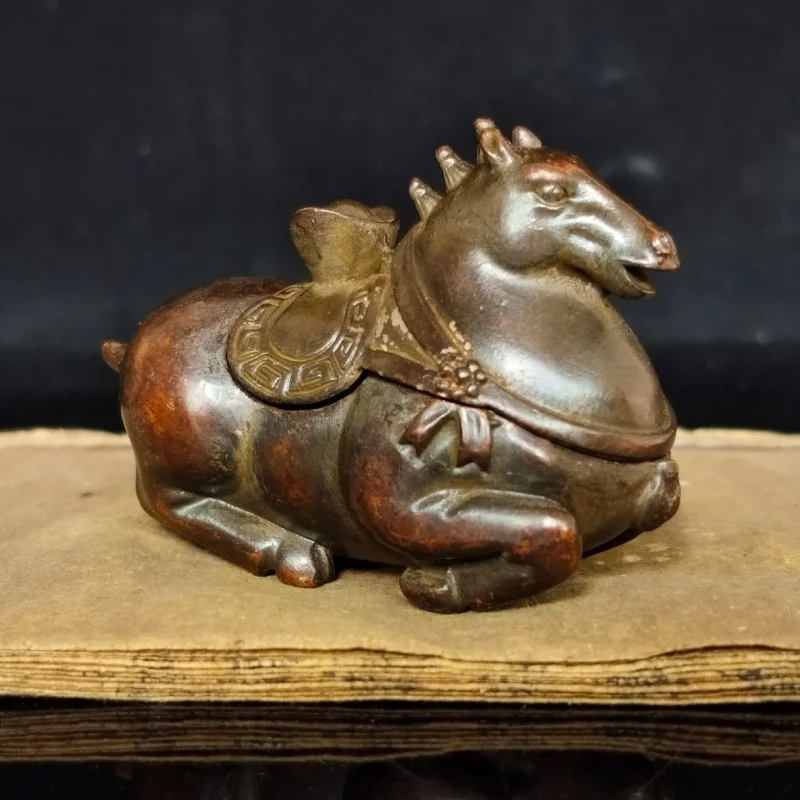 Antique Horse Ingot Pen Tangma Ink Box Calligraphy Materials Calligraphy Writing Brush Holder Pen Rest Pen