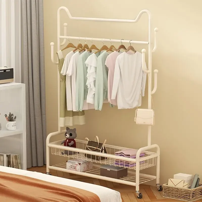 

Movable balcony drying rack Floor type vertical bedroom multi-functional simple coat rack 100cm