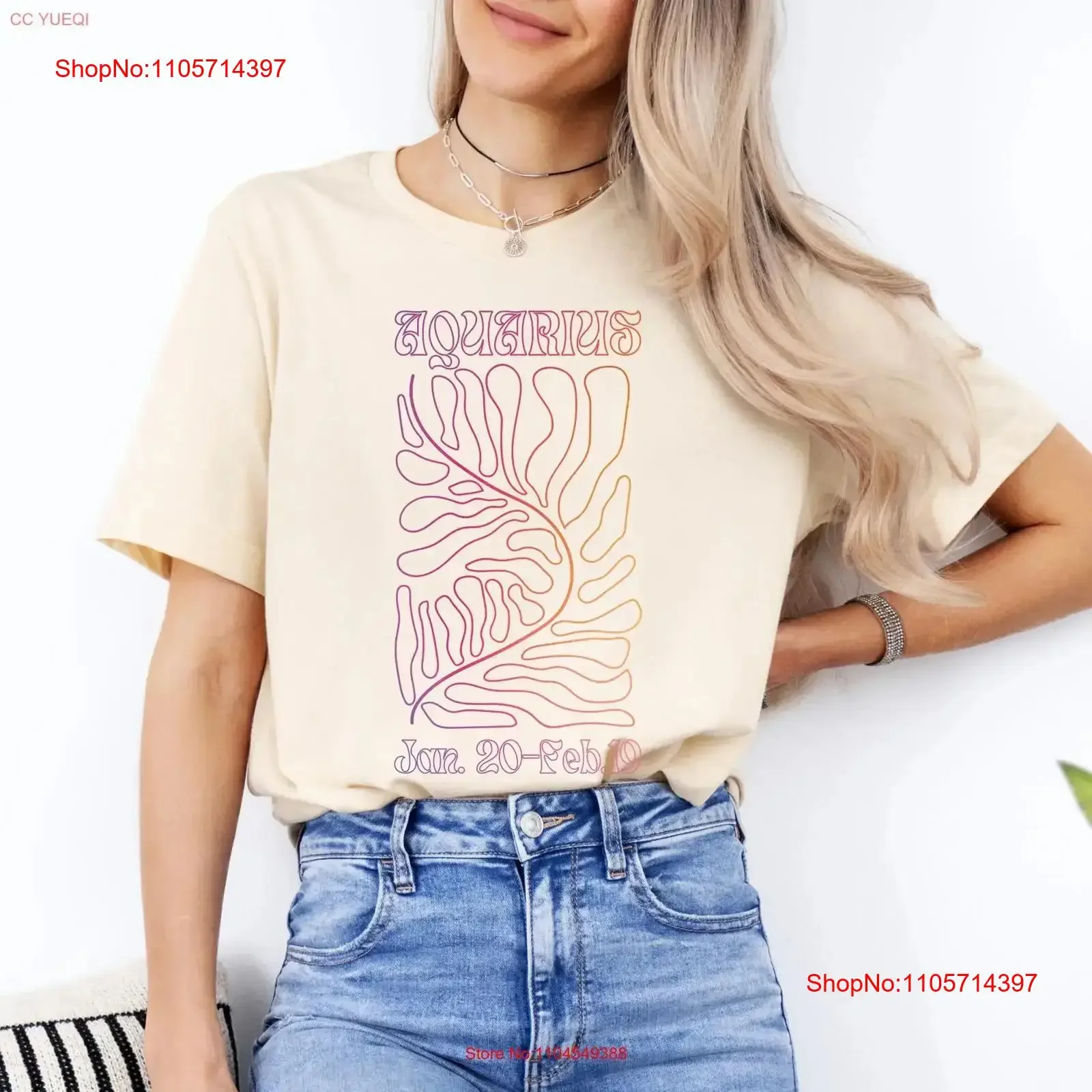 Aquarius Zodiac Sign T Shirt birthday tee gift astrology lover retro vintage Washed designer clothes Top For Everyday Wear Soft