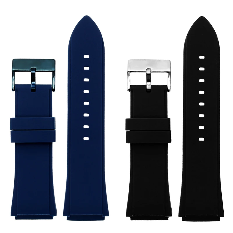 

Silicone Watchband for Guess W0247g3 W0040g3 W0040g7 Soft Waterproof Comfortable Sport Convex Interface Strap 22mm