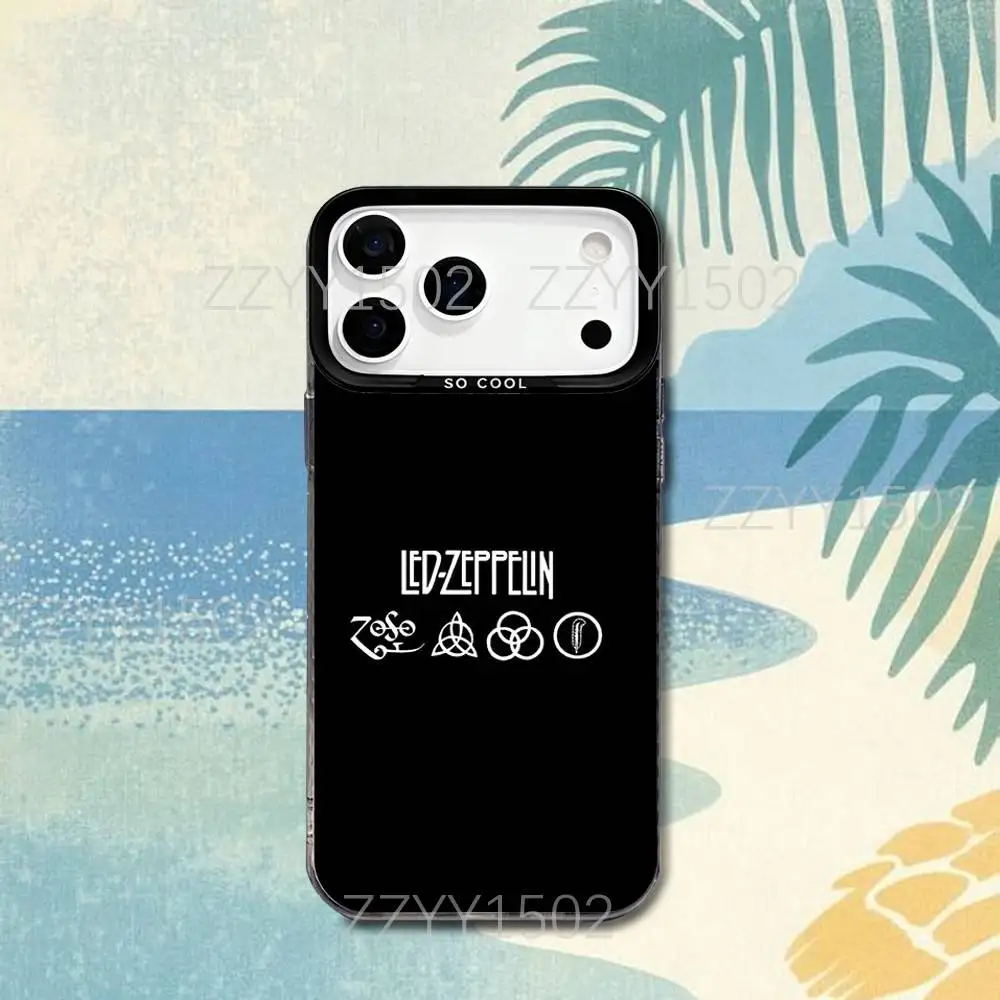 Чехол для телефона L-Led Rock Z-ZeppelinS для iPhone 17,16,15,14,13,12,X,8,Pro,Max,Plus,SE4,Air,Mini HD Black IMD Matte