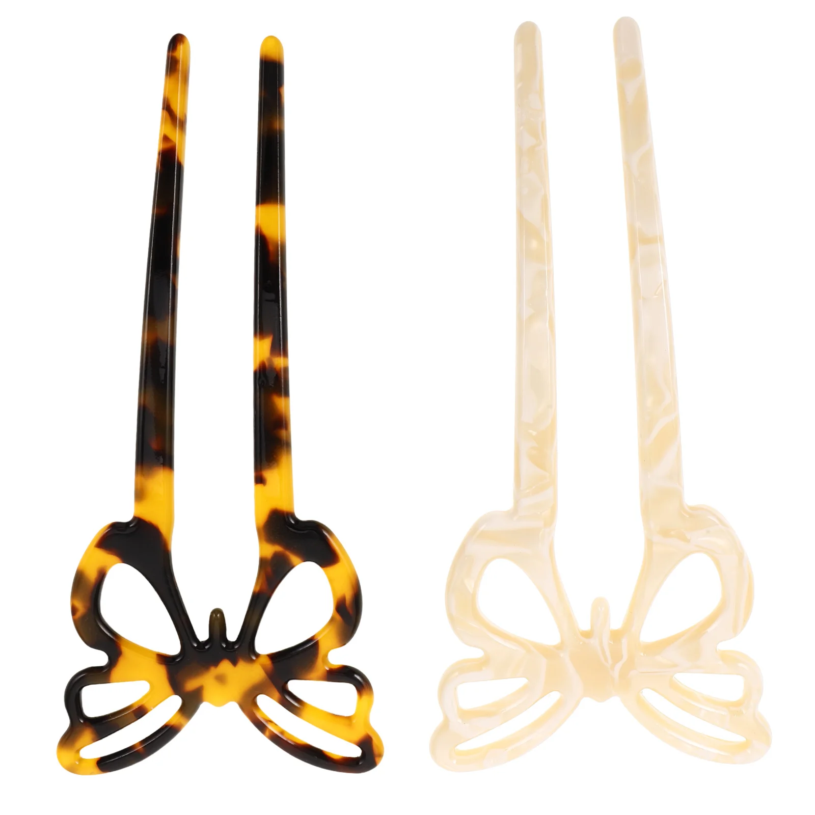 

Butterflies Hairpin Set Acetate French Hair Forks Decorative Bun Sticks Retro Elegant Wedding Party Daily Life Proms Cosplay