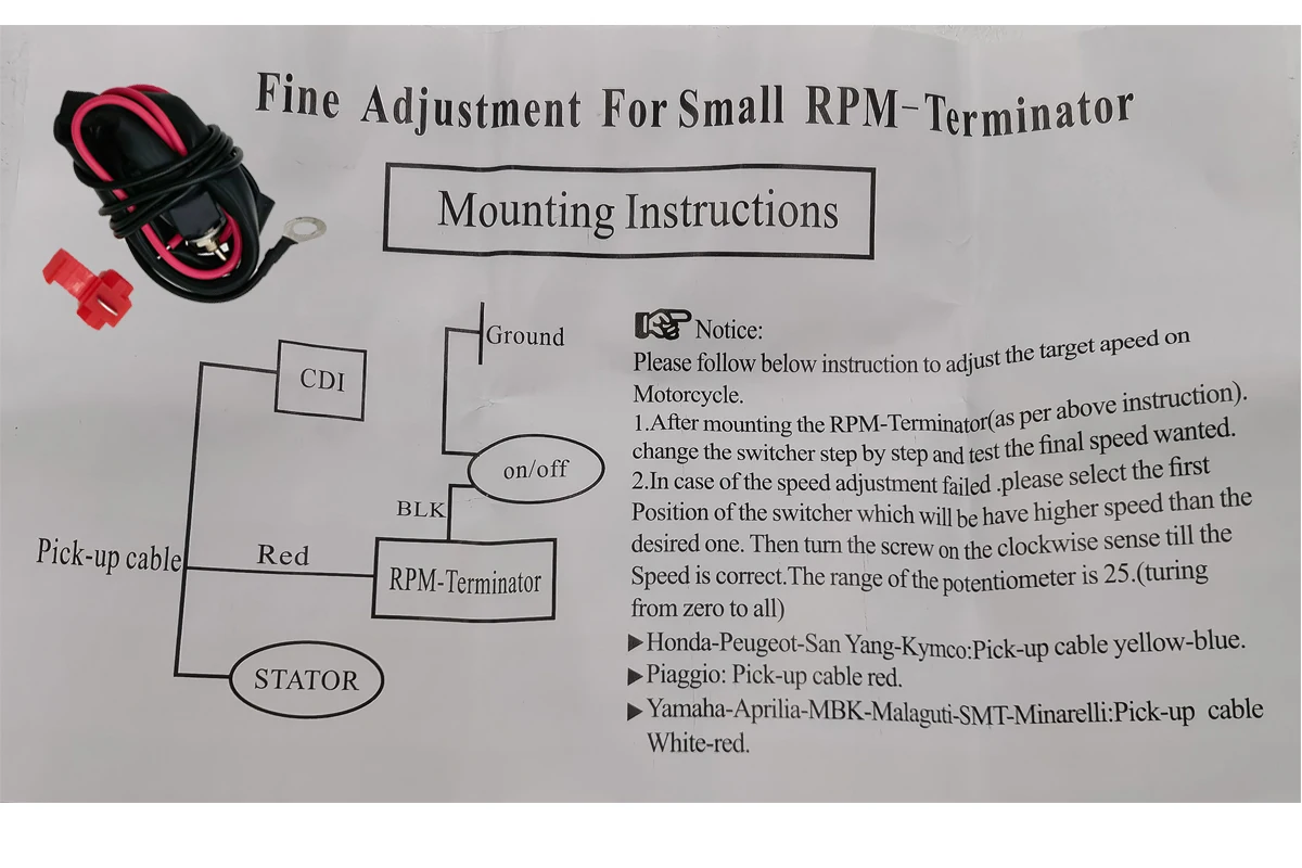 Limiteur de Tours Régime Moteur Bridage Vitesse سكوتر 50ccm Aerox Kymco AM6 ديربي سرعة/RPM المحدد قابل للتعديل مع إيقاف التبديل