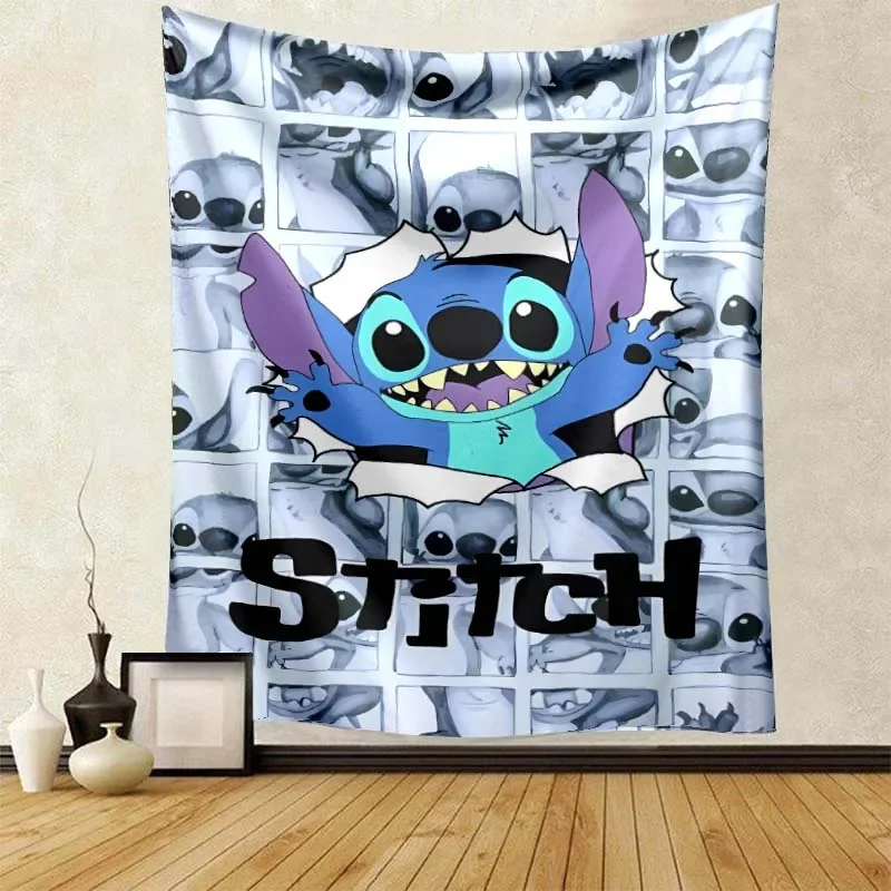 Cute Stitch Wall Hanging Living Room Bedroom Decorative Tapestry Wall Background Cloth Decorative  Aesthetic Children Party