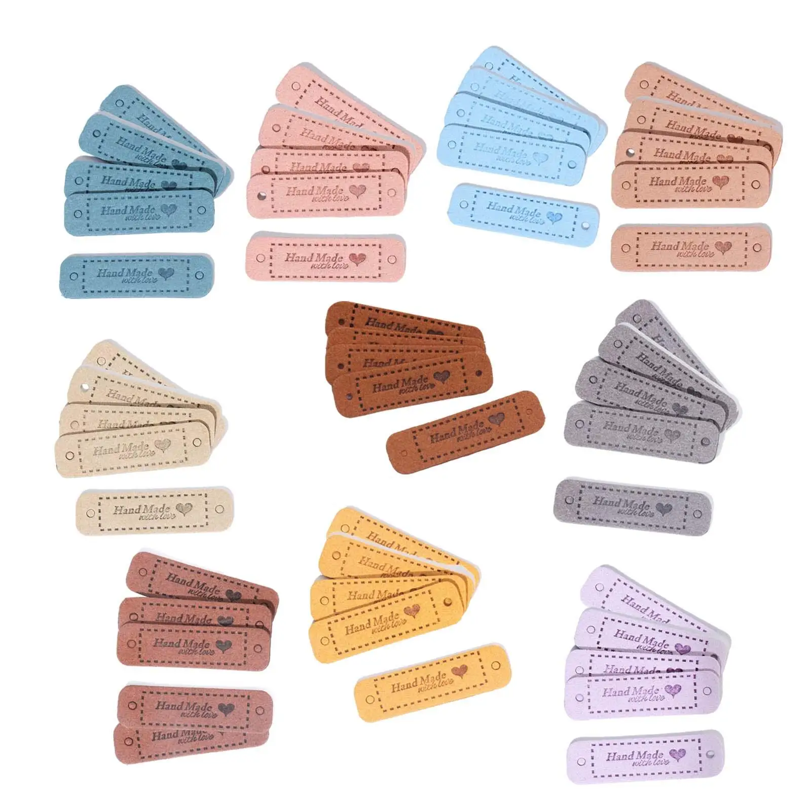 50Pcs Handmade Labels Leather Tags Sew On Label Hats Supplies Patches for Jeans DIY Craft Knitting Crocheting Art Craft Projects