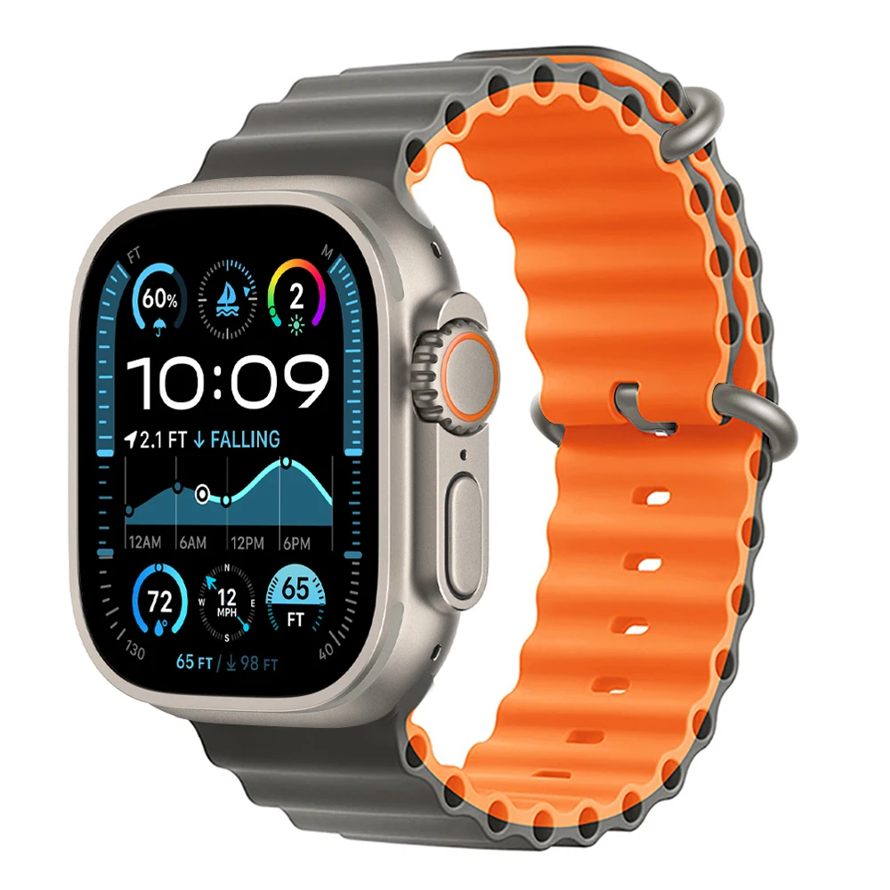 Ocean Strap voor Apple Watch Ultra 3 2 Band 49mm 46mm 44mm 40mm 45mm 41mm 42mm Correa Armband iWatch Serie 11 10 9 SE 8 7 6 5 4