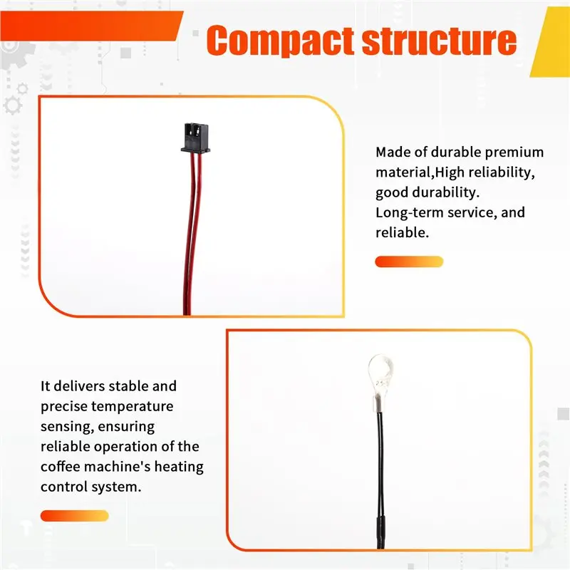 【OFERTA RAMADÁN】Sensor de Temperatura Thermoblock 770THERMOBLOCK 69605 para Cafetera Espresso Jura, Sensor de Cabeza Plana