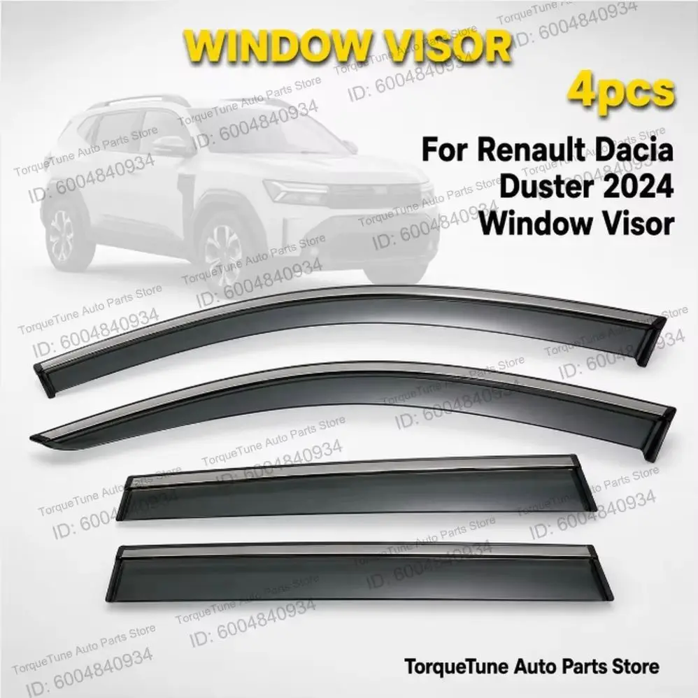 Premium In Channel Side Easy Installation Window Deflector Visor For Renault Dacia Duster 2024 Rain Guard Direct Fit