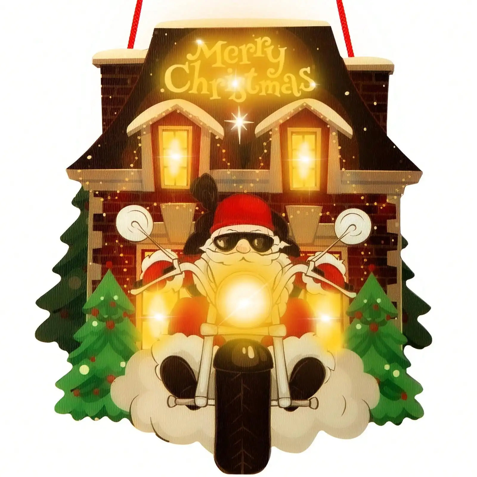 2024 Christmas Countdown Wooden Advent Calendar - Reusable Light-Up Santa Decor, Festive Kids' Gift for Home Desk