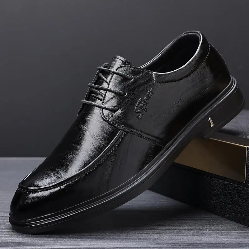 

Мужские формальные туфли из искусственной кожи на шнуровке 608-8