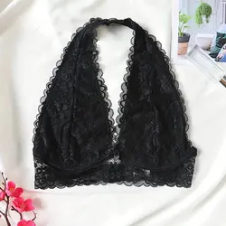 Women Lace Bra With Straps Camisole Underwear Black Free Size Breathable V Neck Soft Comfortabl Casual