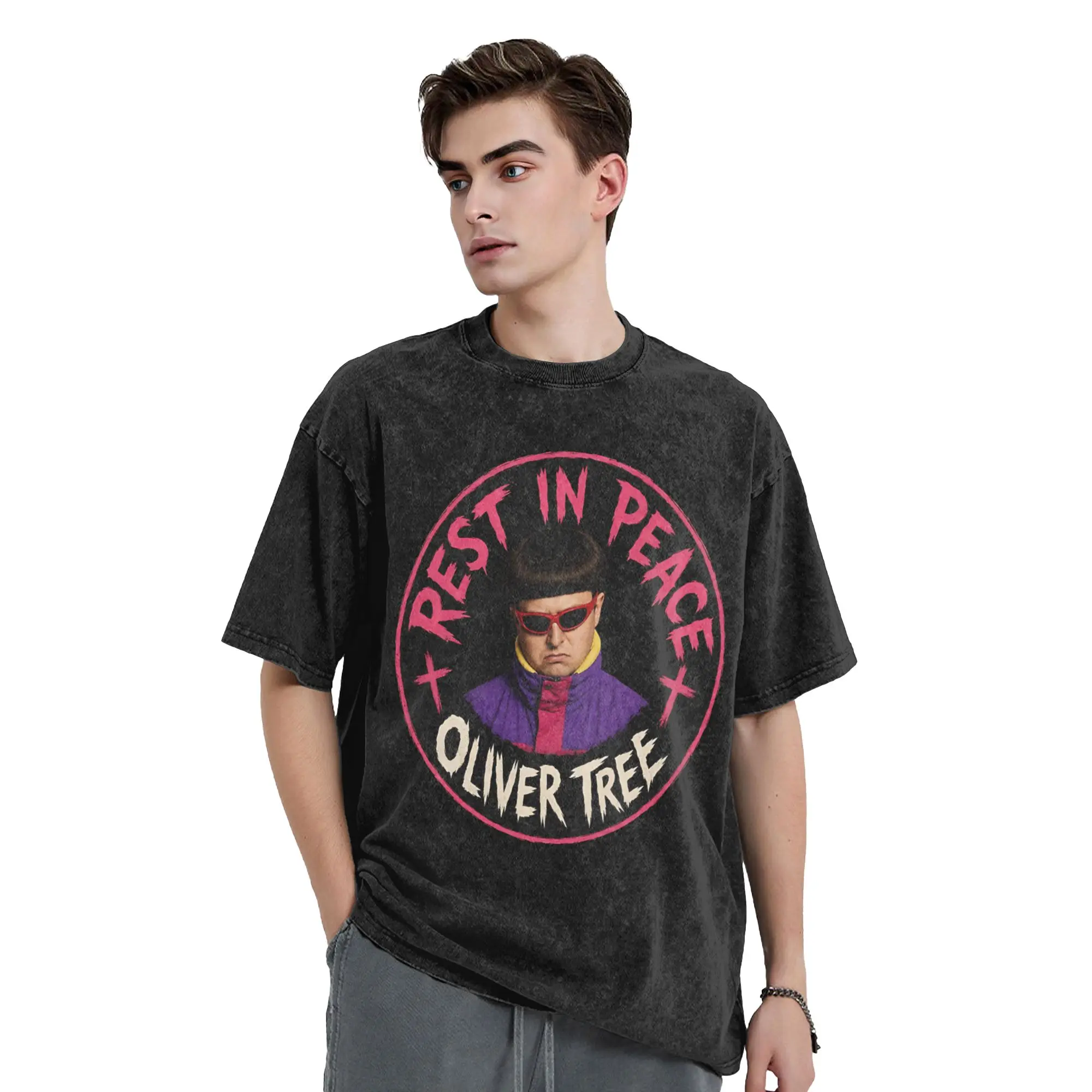 Rest In Peace Oliver Tree 1993-2026  Washed T Shirt Couple  Cotton T Shirts Summer O Neck Popular Tees Loose Oversize Clothing