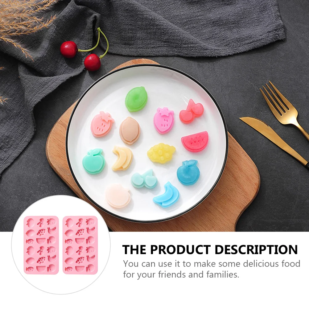 

2Pcs Silicone Fruit Theme Fondant Mould for Home Baking Chocolate Candy Molding Unique Gift Chocolate Mold