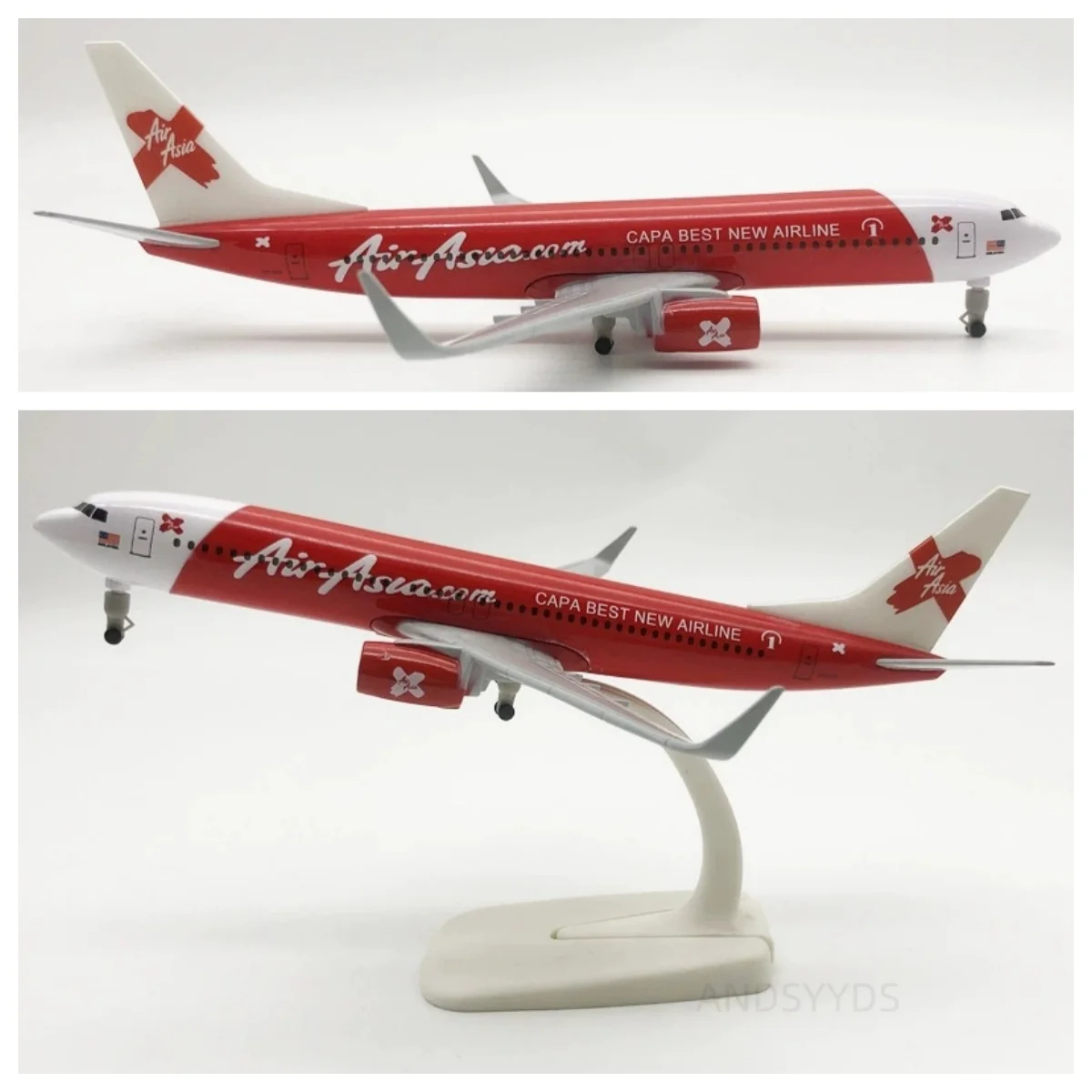 

Toy Planes 20cm Air Asia Airlines 737 B737 Alloy Metal Airplane Model With Landing Gear Simulation Aircraft Gift