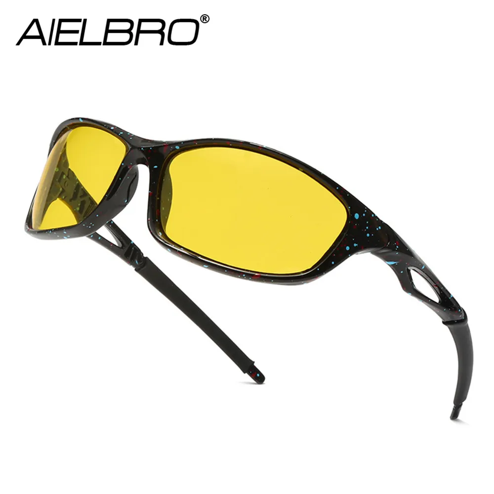 AIELBRO Cycling Glasses for Men Polarized Cycling Glasses Men\'s Bicycle Glasses Sports Lenses Night Vision Men\'s Sports Glasses