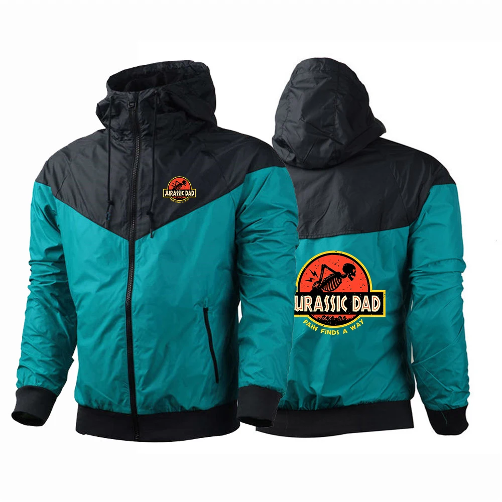 Jurassic Dad Pain Finds A Way The five-color windproof jacket for men is suitable for spring and autumn hoodies jacket
