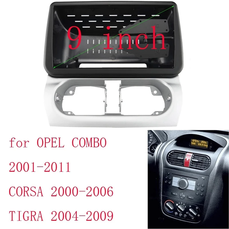 9 Inch Car Frame Fascia Adapter Canbus Box Decoder Android Radio Dash Fitting Panel Kit For Opel Combo Corsa Tigra