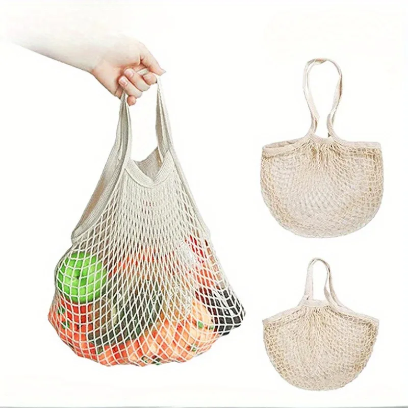 Reusable Cotton Mesh Bags | Eco-Friendly Shopping Bags | Fruit and Vegetable Storage Bags | Beach Tote Bags