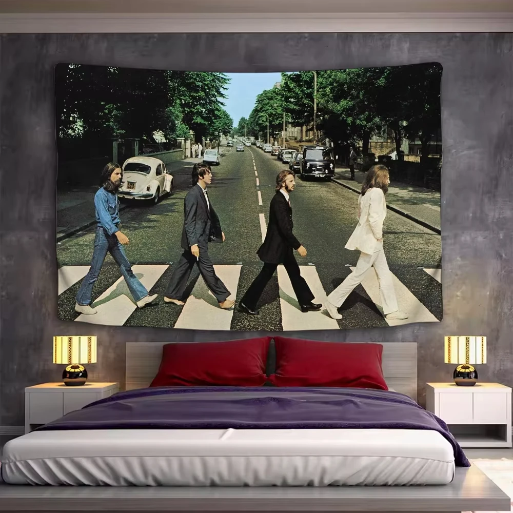 Klassischer Beatles-Wandteppich im Vintage-Stil, Wandbehang aus Stoff für Schlafzimmer, Wohnzimmer, Party, Heimkunstdekoration