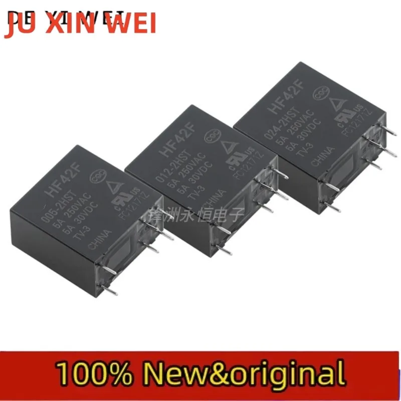 2PCS  Relay  HF42F-005/012/024-2HS/2HST  Two Groups Usually Open  6PIN 5A250V